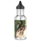 katafbeelding met rode bloemen waterfles (Links)