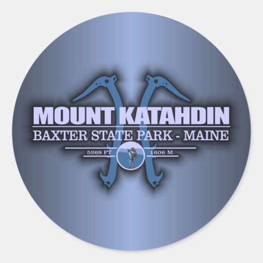Katahdin 2 ronde sticker (Voorkant)