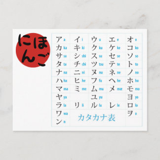 Katakana Chart Briefkaart