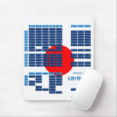 Katakana Japans alfabet Mousepad (vlag/blauw) Muismat (Met muis)