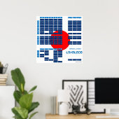 Katakana Japans alfabet Poster (vlag/blauw) (Thuiskantoor)