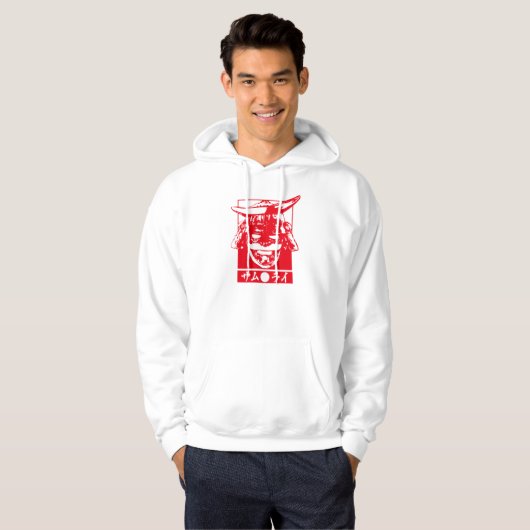 [Katakana] Samurai rood personage Hoodie (Voorkant volledig)