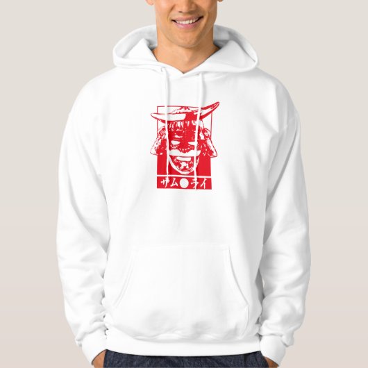 [Katakana] Samurai rood personage Hoodie (Voorkant)