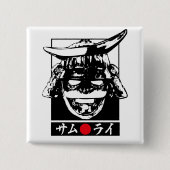 [Katakana] Samurai Vierkante Button 5,1 Cm (Voorkant)