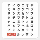 Katakana Vierkante Sticker (Voorkant)