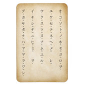 Katakana With Romaji Japanese Characters Antiqued Magneet (Verticaal)