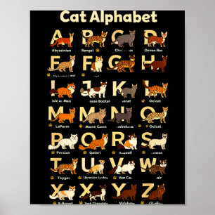 Katalfabet grappige kittenliefhebber leraar vibe  poster