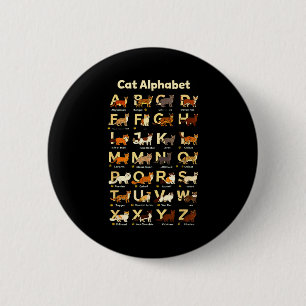 Katalfabet grappige kittenliefhebber leraar vibe  ronde button 5,7 cm