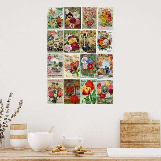  katalogi van bloemen poster (Keuken)
