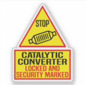 katalysator geblokkeerd en beveiligingsmarkering sticker (Voorkant)