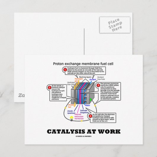 Katalyse op het werk (brandstof voor protonenwisse briefkaart (Voorkant / Achterkant)