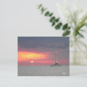 Katamaran Sunset Briefkaart (Staand voorkant)