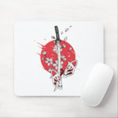 Katana cherry blossom fox mask muismat (Met muis)