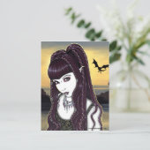Katana Gothic Dragon Goddess Briefkaart (Staand voorkant)