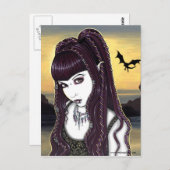 Katana Gothic Dragon Goddess Briefkaart (Voorkant / Achterkant)