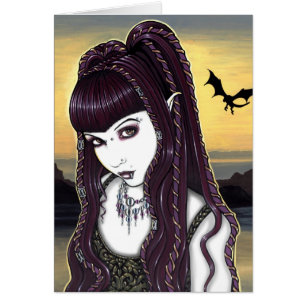 Katana Gothic Dragon Goddess Card