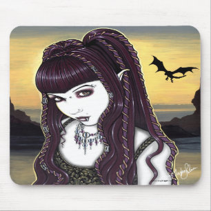 Katana Gothic Dragon Goddess Mousepad Muismat