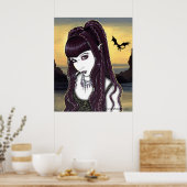 Katana Gothic Dragon Goddess Poster (Keuken)