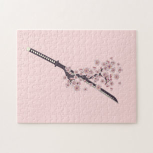 Katana met sakura-tak legpuzzel