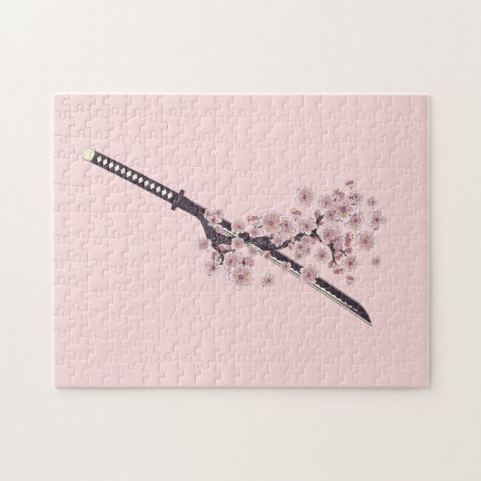 Katana met sakura-tak legpuzzel (Horizontaal)