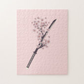 Katana met sakura-tak legpuzzel (Verticaal)