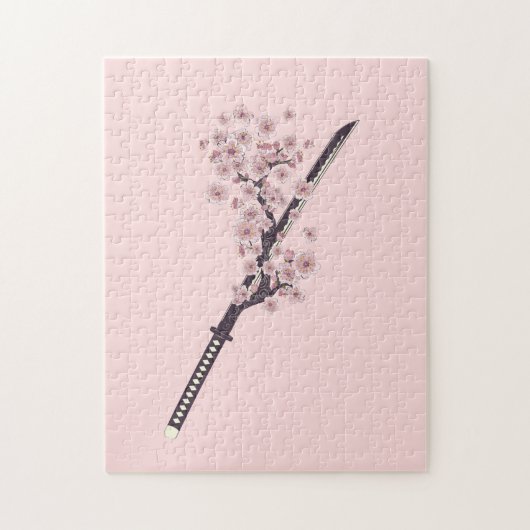 Katana met sakura-tak legpuzzel (Verticaal)