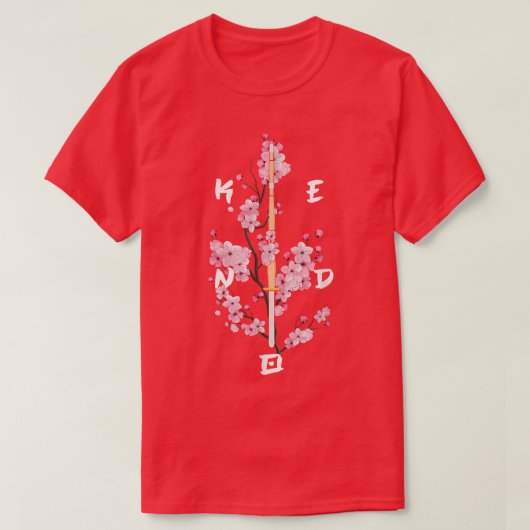 Katana Sakura Kendo Fighter Japans Samurai Marti T-shirt (Design voorkant)