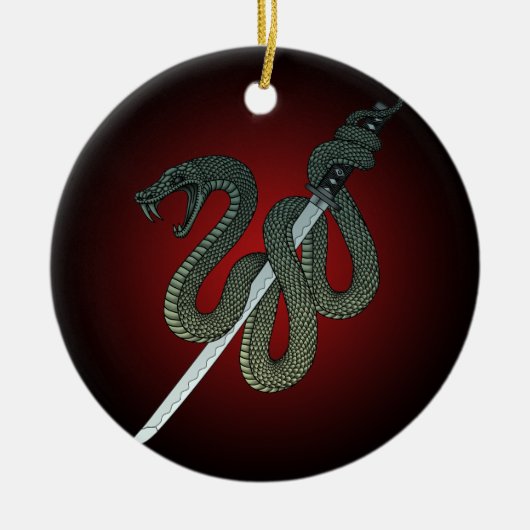 Katana Snake 1 Keramisch Ornament (Voorkant)
