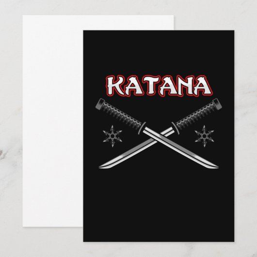 Katana Sword Ninja Japans Kunst Japan Samurai Gift Kaart (Voorkant / Achterkant)