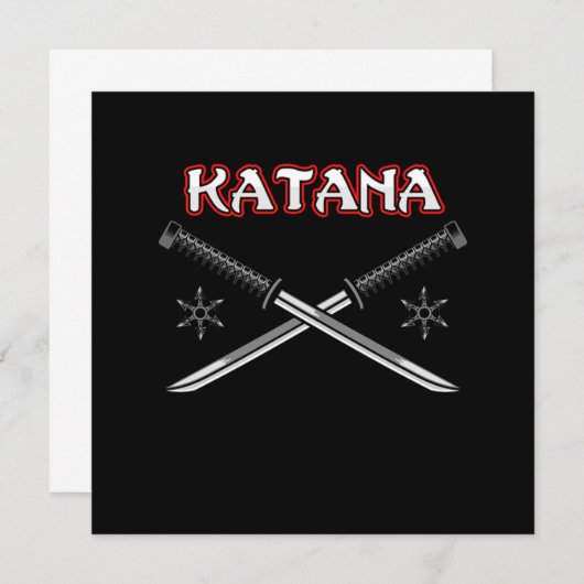 Katana Sword Ninja Japans Kunst Japan Samurai Gift Kaart (Voorkant / Achterkant)