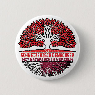 Katar Katarees Zwitsers Zwitserland Boom Wortel Ronde Button 5,7 Cm