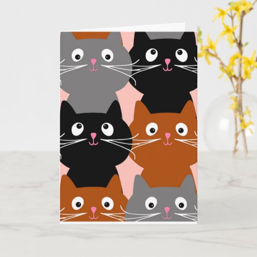 KATASTISCHE KAARTEN VOOR KATTEN VAN KATTEN, BIRTHD (Gele Bloem)