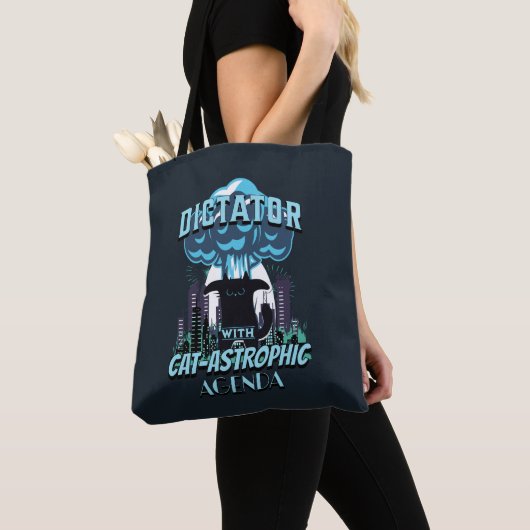 Katastrofale grappige kat ontwerp tote bag (Dichtbij)
