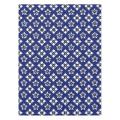 Katazome witte bloemen op indigo tafelkleed (Voorkant)