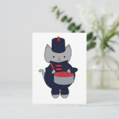Katdrummer Marchingband Navyblauw en Rood Briefkaart (Staand voorkant)
