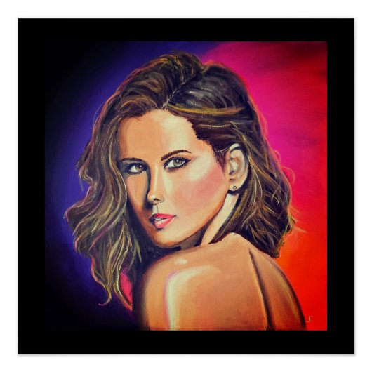 Kate Beckinsale Portret in Pop Art Style Perfect Poster (Voorkant)