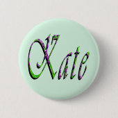 "Kate" Bloemendesign Lavendel Kate Naam, Ronde Button 5,7 Cm (Voorkant)