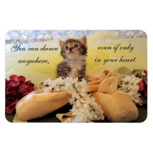 Kate de Ballerina Cat Dance Anywhere Quote Magnet Magneet