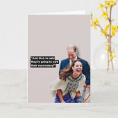 Kate en William grappig wenskaart Kaart (Gele Bloem)