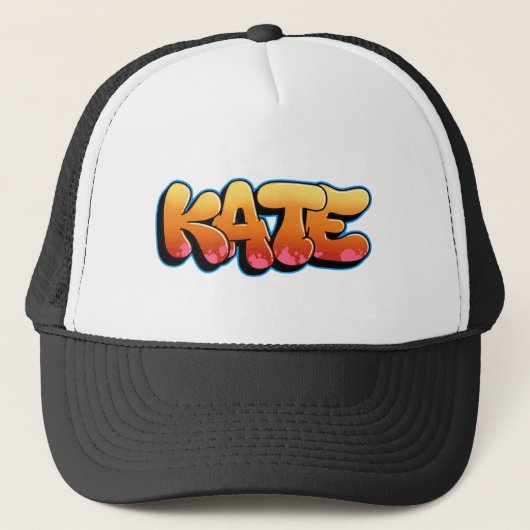 Kate Graffiti Style Merch. Aangepaste naam Kate Trucker Pet (Voorkant)