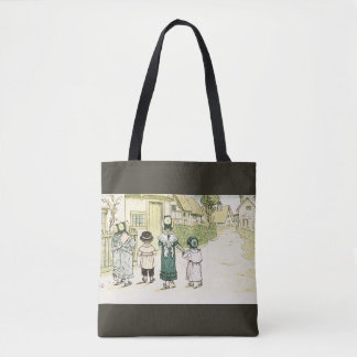 Kate Greenaway: onder het raam grijs Tote Bag