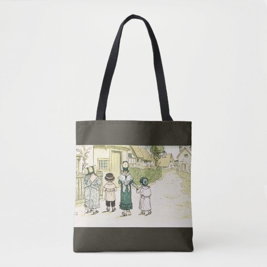 Kate Greenaway: onder het raam grijs Tote Bag (Voorkant)
