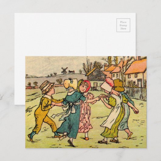 Kate Greenaway Ring rond de Rosey Briefkaart (Voorkant / Achterkant)