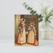 Kate Greenaway: Twee meisjes gaan naar school Briefkaart (Staand voorkant)