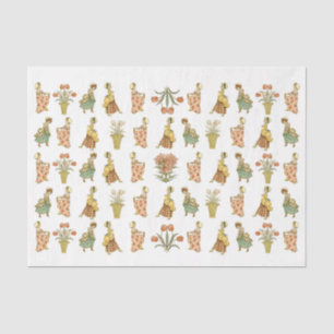 Kate Greenaway Victoriaans Meisje Bloem Kind Tissuepapier