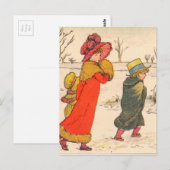 Kate Greenaway winterscène Briefkaart (Voorkant / Achterkant)