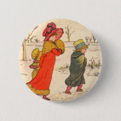 Kate Greenaway winterscène Ronde Button 5,7 Cm (Voorkant)