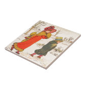 Kate Greenaway winterscène Tegeltje (Zijkant)