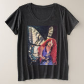 Kate is een vlinder. Katerfly. Grote Maat T-shirt (Design voorkant)