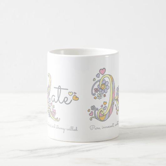 Kate letter K: naam monogram mok (Center)